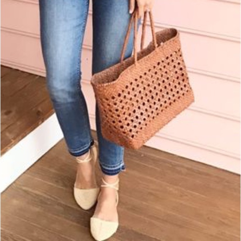 Dragon Diffusion Woven Straw Tote in Natural Brown - Picture 8 of 9